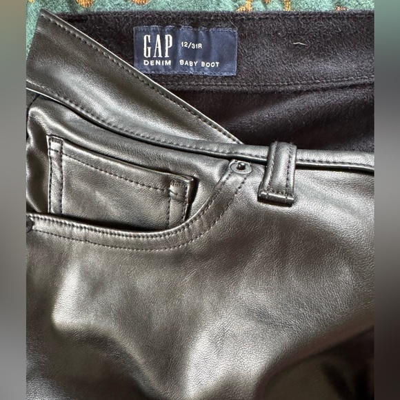 Black leather baby boot pants from Gap - Picture 4 of 7